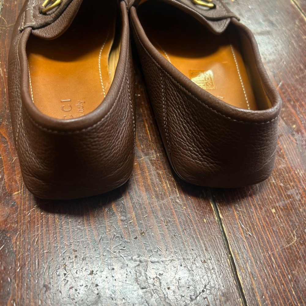 Gucci mens brown loafers slippers size 7 genuine leather - Picture 7 of 10
